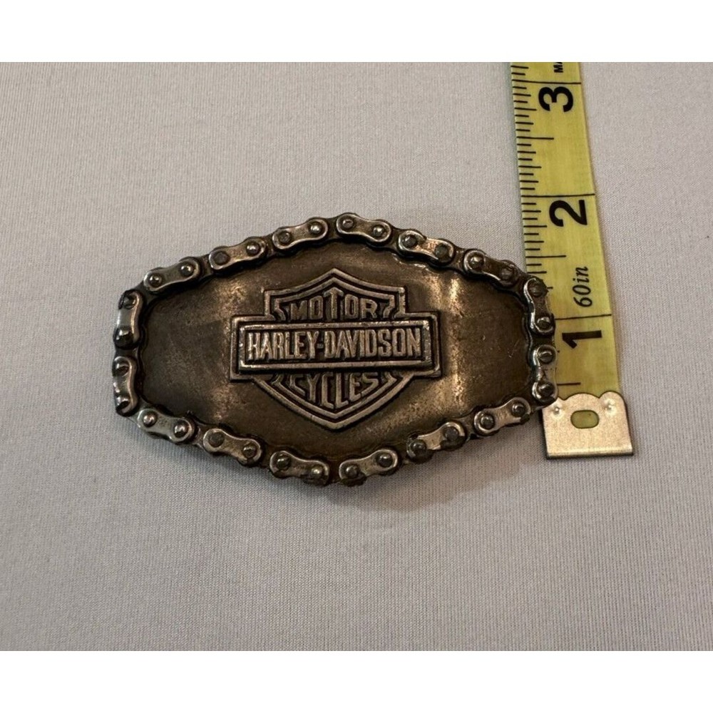 Vintage 1970’s Harley Davidson Motorcycle Chain Belt Buckle Metal - Picture 5 of 9